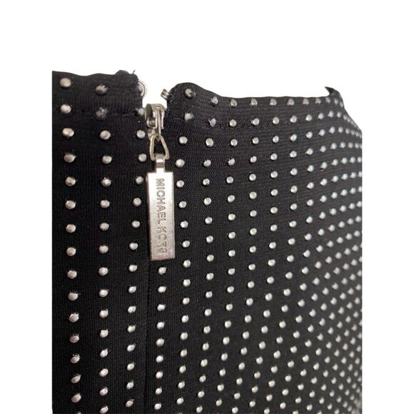 Michael Kors Dress Women's XXL 2XL Black Silver Metal Dot Stretchy Crewneck NEW - Picture 4 of 15